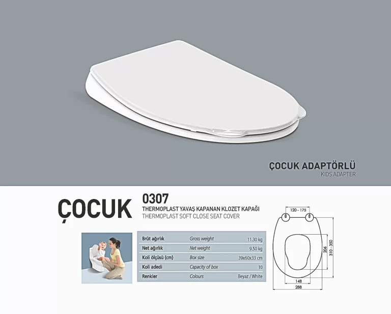 Çocuk Klozet Kapağı Nkp Çocuk Thermoplast Yavaş Kapanan Klozet Kapağı - Nkp0307